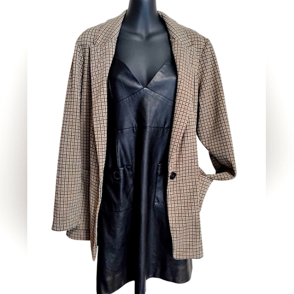 H&M | Stylish Collegiate Women's Houndstooth Oversized Blazer | Size Medium - Picture 1 of 8